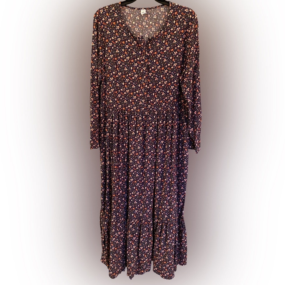 Old Navy Multicolor Floral Long Sleeve Dress
